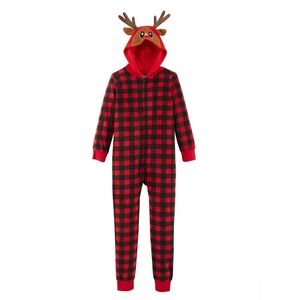 New 7/8 Kids Boys Girls Matching Reindeer One Piece Pajamas Outfit Christmas